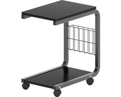 SogesHome Bijzettafel met wieltjes - koffietafel salontafel - laptoptafel 51 x 30 x 56 cm - laptopstandaard met legplank