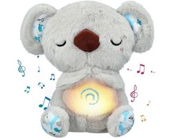 Sogiol® Rustgevende Ademende Koala Knuffel - Met Muziek, Licht & Ademhalingsbeweging - Slaaptrainer Baby & Peuter - 30 cm
