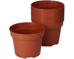 SOGO Plastic potje terra kleur 13cm 12st