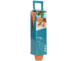 SOGO Stenen terracotta potjes 4/5cm 12 stuks