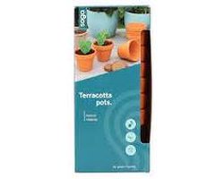 SOGO Stenen terracotta potjes 7/8cm 7st. (6)