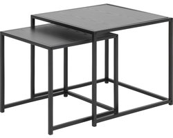 Sohome Bijzettafel Joannie set van 2 stuks - Zwart - Vierkant