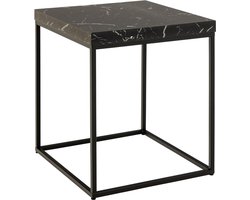 Sohome Bijzettafel Kathy - Marmerlook - 40 x 40cm - Zwart