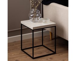 Sohome Bijzettafel Kathy - Travertine look - 40 x 40cm