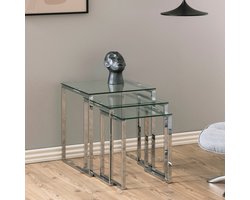 Sohome Bijzettafel Matalie - set van 3 stuks - Chroom