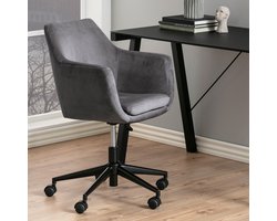 Sohome Bureaustoel Abigale Velvet - Donkergrijs