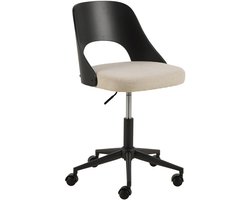 Sohome Bureaustoel Brendan Eiken en chenille - Beige/Zwart
