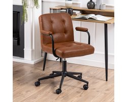 Sohome Bureaustoel Toan - met armleuning - PU - Bruin