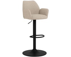 Sohome Draaibare Barkruk Chelcee Structuurstof - Beige (zithoogte 65-85cm)