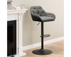 Sohome Draaibare Barkruk - set van 2 - Otto - Bouclé - Antraciet - zithoogte 63-84cm