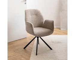 Sohome Draaibare Eetkamerstoel Jamarr Bouclé met armleuning - Beige