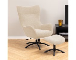 Sohome Draaifauteuil Sharell - met voetenbankje - Beige