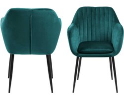 Sohome Eetkamerstoel 'Albin' Velvet, kleur Bottle Green