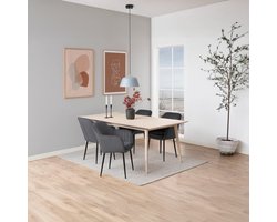 Sohome Eetkamerstoel 'Albin' Velvet, kleur Donkergrijs