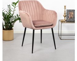 Sohome Eetkamerstoel 'Albin' Velvet, kleur Dusty Rose