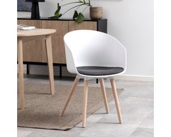 Sohome Eetkamerstoel 'Moon' houtlook, kleur wit