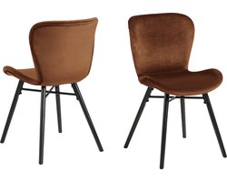 Sohome Eetkamerstoel 'Olle' Velvet, kleur Copper