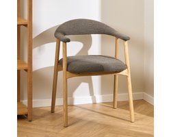Sohome Eetkamerstoel - set van 2 - Karna - Eikenhout en Bouclé - Taupe