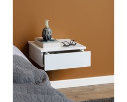 Sohome Hangend Nachtkastje Nickelous - met 1 lade - Wit