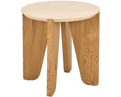 Sohome Ronde Bijzettafel Alon Travertinlook, 50cm - Beige