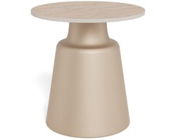 Sohome Ronde Bijzettafel Billye Keramiek in travertinlook, 45cm - Beige