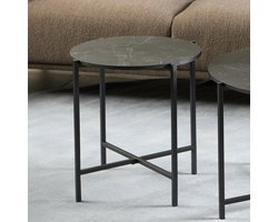 Sohome Ronde Bijzettafel Dorene - Marmerlook - 40cm