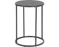 Sohome Ronde Bijzettafel Joannie - Essen en metaal - Ø40cm - Zwart