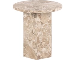 Sohome Ronde Bijzettafel Kesa - Marmer - 50cm - Beige