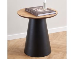 Sohome Ronde Bijzettafel Latressa - Eiken - 45cm - Zwart