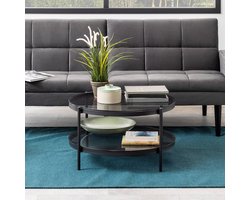Sohome Ronde Glazen Salontafel Onelia - 75cm - zwart