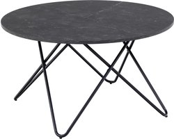 Sohome Ronde Salontafel Aarin Marmerlook, 80cm - Zwart
