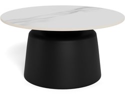 Sohome Ronde Salontafel Billye Keramiek, 70cm - Wit/Zwart