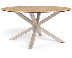 Sohome Ronde Salontafel Samona Keramiek met eikenlook, 82cm - Naturel