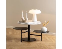 Sohome Salontafel / Bijzettafel Shardee - Marmer en staal - Met 3 bladen - Wit