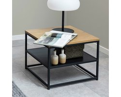 Sohome Salontafel Bryne Eiken en metaal, 55 x 55cm - NaBrynel - Vierkant