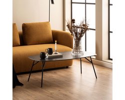 Sohome Salontafel Jacqulene Deens ovaal, Keramiek, 120 x 60cm - Zwart