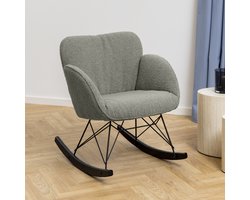 Sohome Schommelstoel Althea - Teddy - Grijs/Bruin