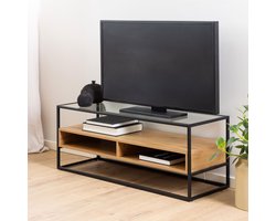 Sohome TV-meubel Demitris - Eiken en glas - 120cm