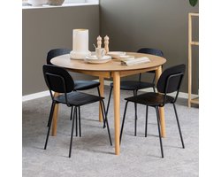 Sohome Uitschuifbare Ronde Eettafel Demetruis - Eiken - 115-154 x 115cm - Naturel