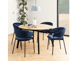 Sohome Uitschuifbare Ronde Eettafel Nyesha - Eiken visgraat - 120 x 120 - 198cm