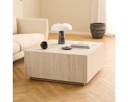 Sohome Vierkante Salontafel Dinorah - Travertin look - 90 x 90cm - Beige