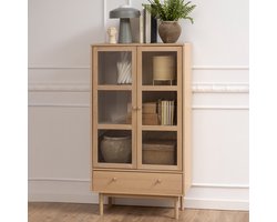 Sohome Vitrinekast Destry - Eiken Whitewash - 145 x 80cm