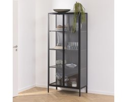 Sohome Vitrinekast Joannie - zwart metaal - 80 x 160cm