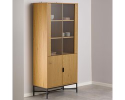 Sohome Vitrinekast Kiyonna - Eikenhout - 180 x 80cm