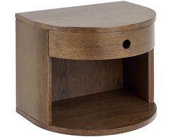 Sohome Zwevend Halfrond Nachtkastje Christobal Eikenfineer, Met 1 lade - Bruin