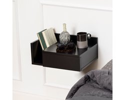 Sohome Zwevend Nachtkastje Chauntel met vakje - Zwart