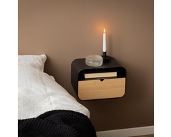 Sohome Zwevend Nachtkastje Myles Bamboe en staal - Zwart