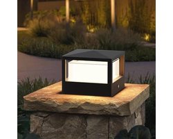 Sokkellamp LED Buiten - Warm Wit 15W Tuinlamp met IP65 Waterdichtheid - Vierkante Aluminium Bolderlamp
