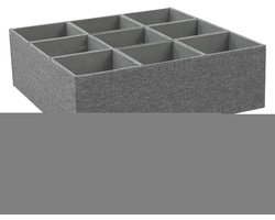 Sokken lade organizer verdeler - 9 cel grijze stoffen opbergcontainer | 30 x 30 x 30 cm niet-geweven dressoir organizer | Veelzijdige kastverdeler voor slipjes, stropdassen, sjaals, riemen en bh's