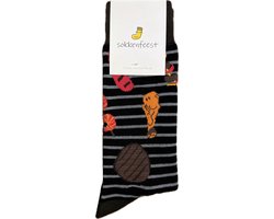 Sokkenfeest Barbecue Sokken - One Size Fits All - Leuke Sokken Met Vlees - Cadeau Voor BBQ Liefhebbers - Unisex